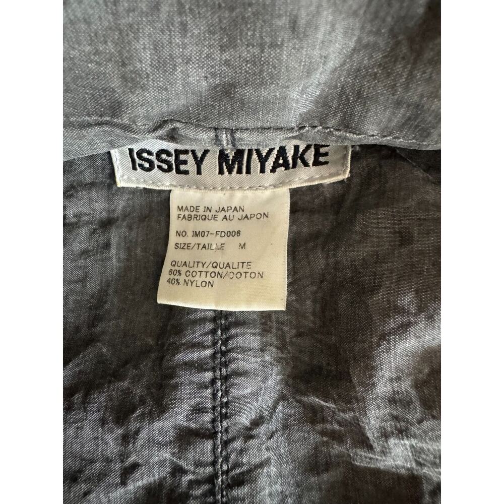 Issey Miyake Crinkled Cotton Blend Steel Gray Jacket SZ M Japan Vintage - Picture 6 of 6
